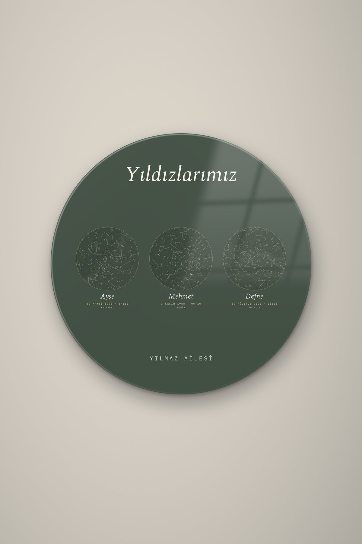 Kişiye Özel Aile Yıldız Haritası Tablo, çerçeve ve tema seçeneği
