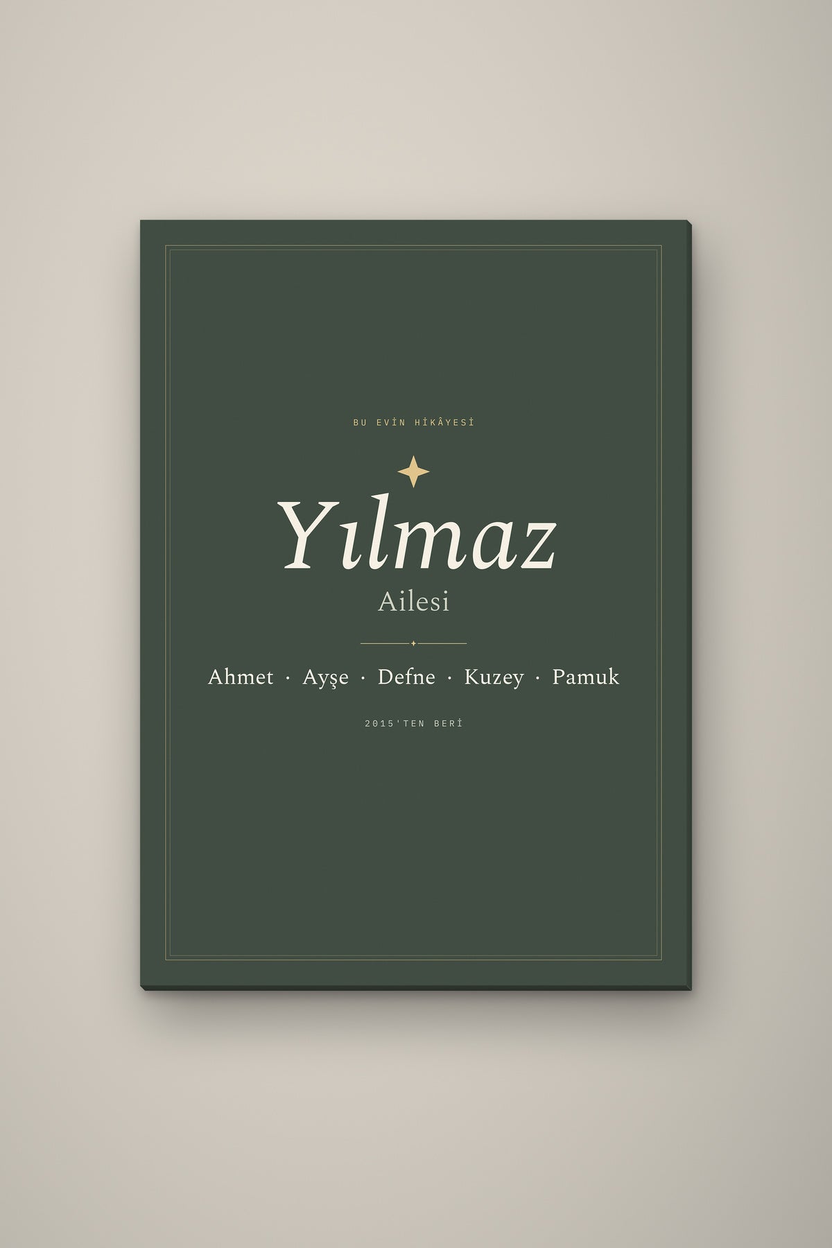 Kişiye Özel Aile İsim Tablosu, çerçeve ve tema seçeneği