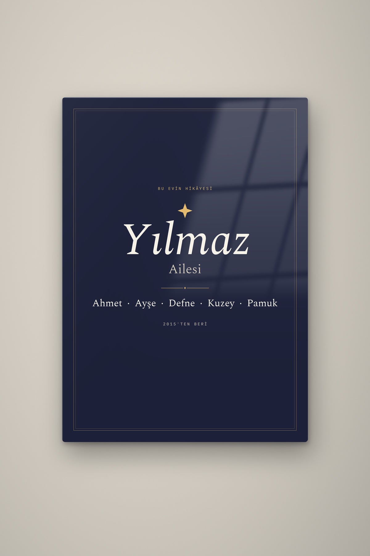 Kişiye Özel Aile İsim Tablosu, çerçeve ve tema seçeneği
