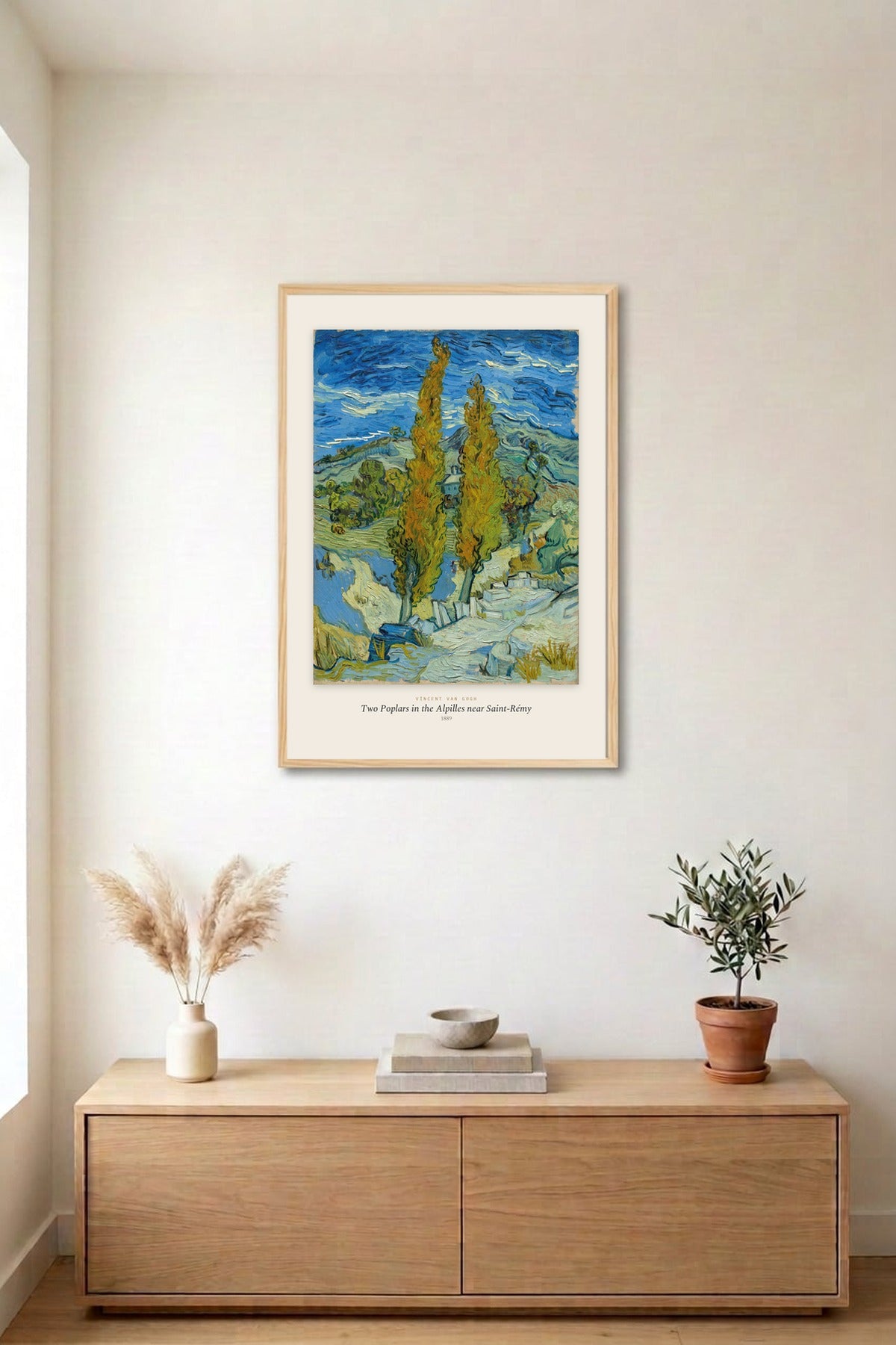 Van Gogh · İki Kavak (Saint-Rémy) Tablo oda duvarında