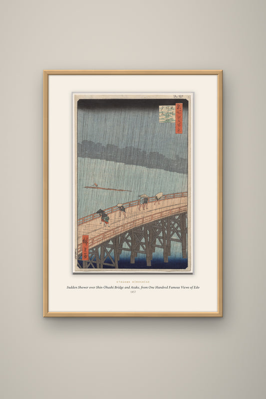 Hiroshige · Ani Sağanak, Ōhashi Köprüsü Tablo