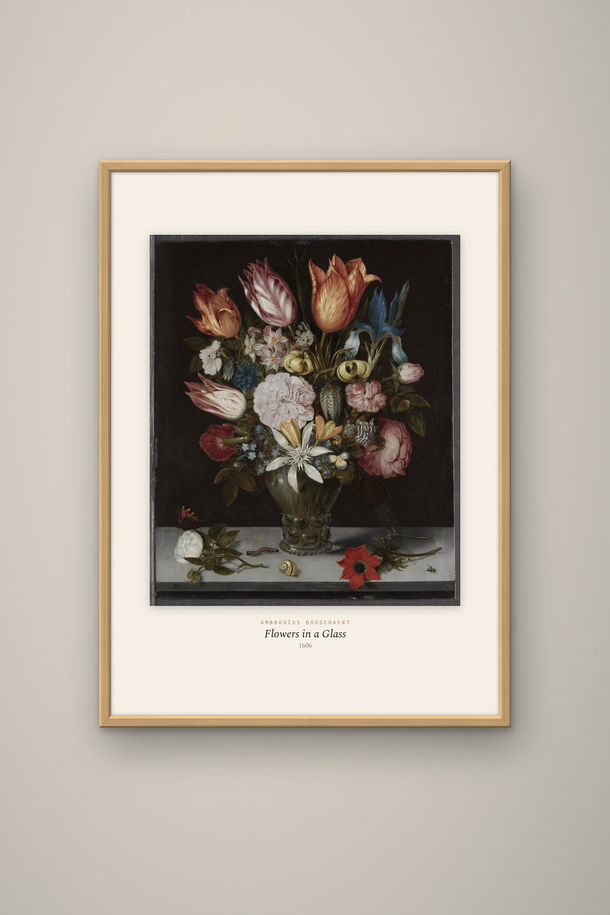 Bosschaert · Camda Çiçekler Tablo