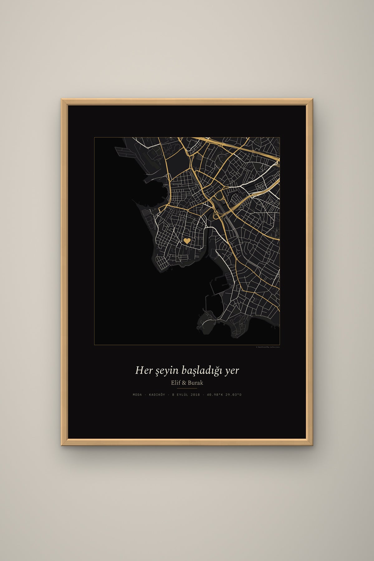 Kişiye Özel Şehir Haritası Tablo