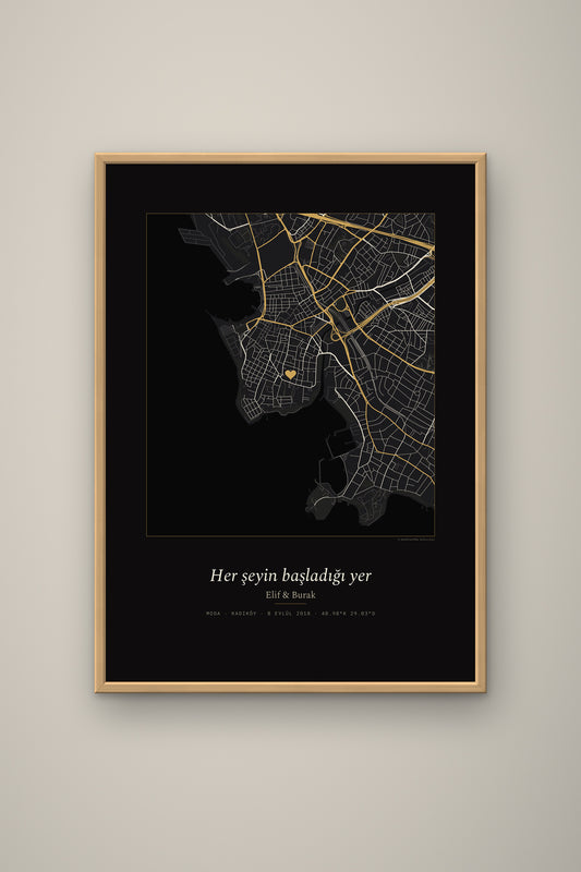 Kişiye Özel Şehir Haritası Tablo