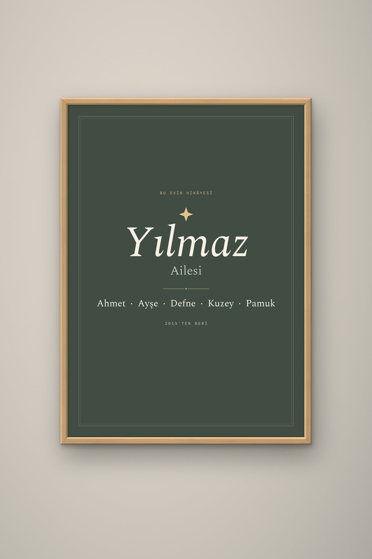 Kişiye Özel Aile İsim Tablosu