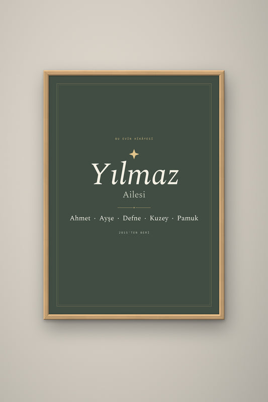 Kişiye Özel Aile İsim Tablosu