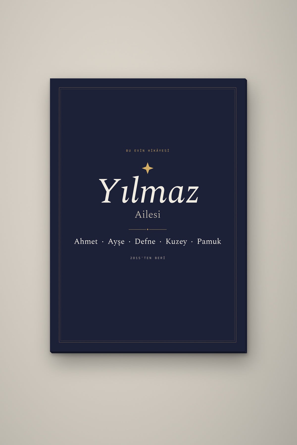 Kişiye Özel Aile İsim Tablosu, çerçeve ve tema seçeneği