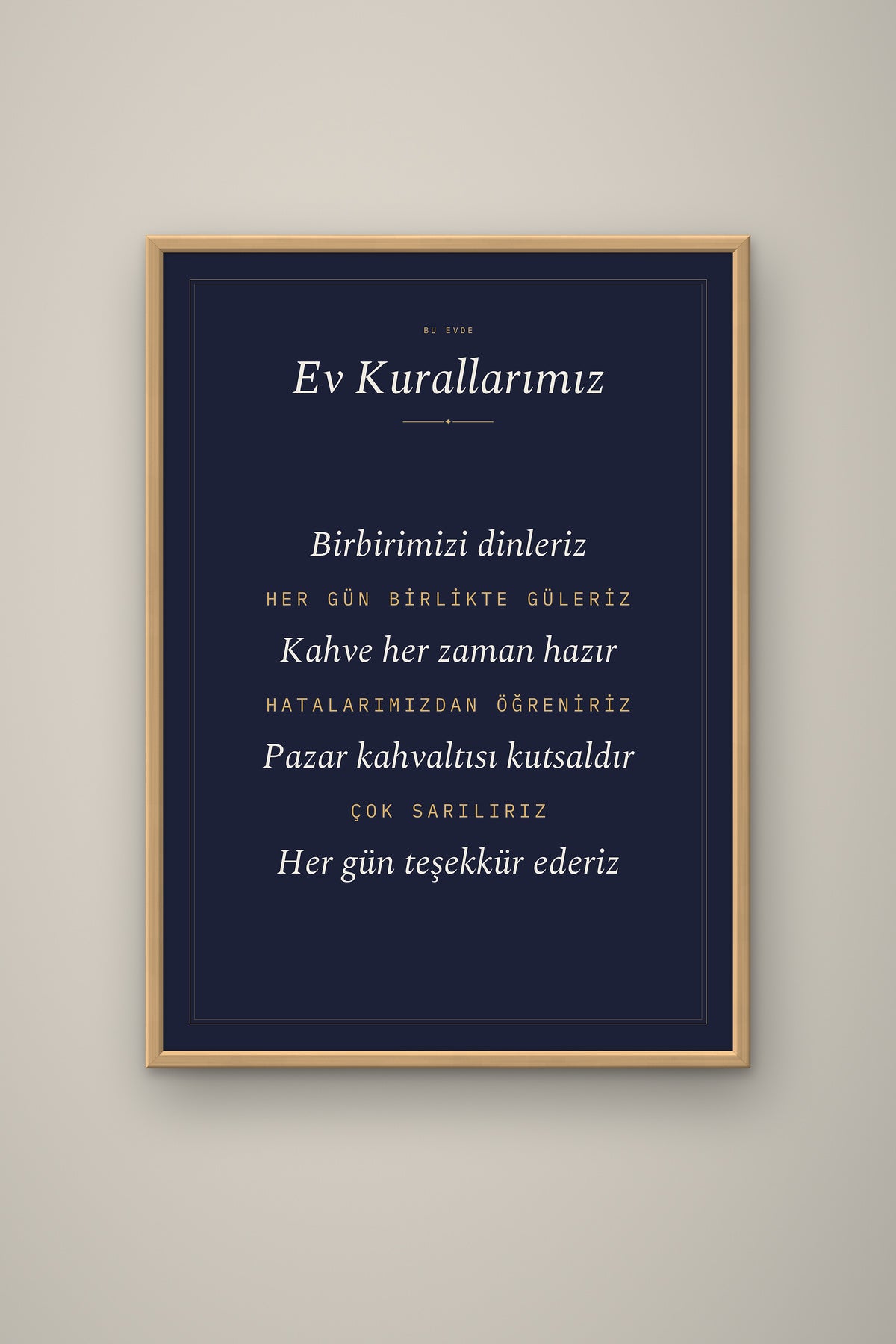 Kişiye Özel Ev Kurallarımız Tablosu