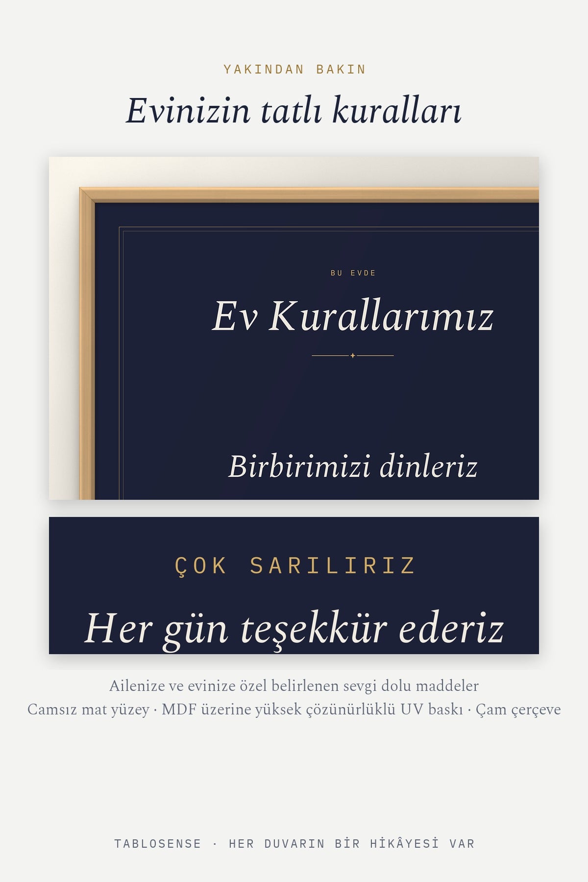 Kişiye Özel Ev Kurallarımız Tablosu yakından detay